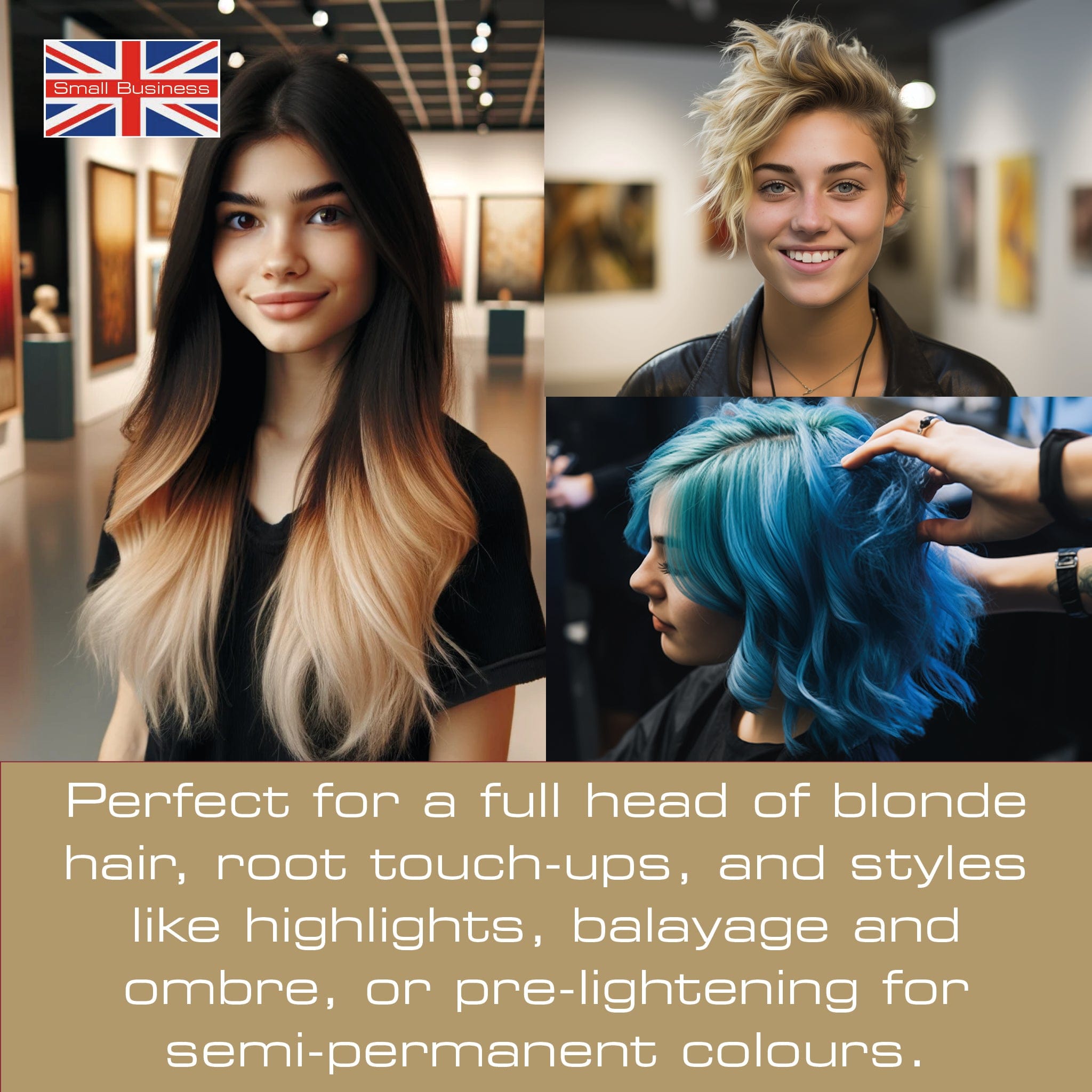 Kit de décoloration Blond platine n°1 pour cheveux foncés avec deux sachets de soin toner platine
