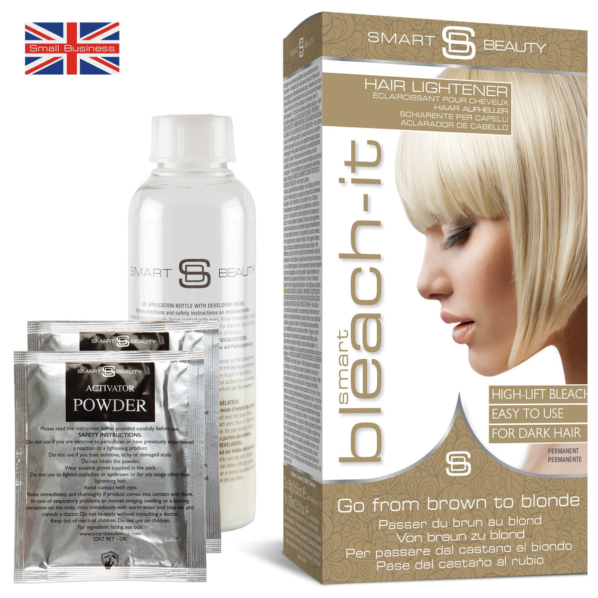 Hair Lightener Included: Pre-lighten dark hair to achieve the perfect base for vibrant silver tones with the Smart Blonde Bleach-It Hair Lightener.