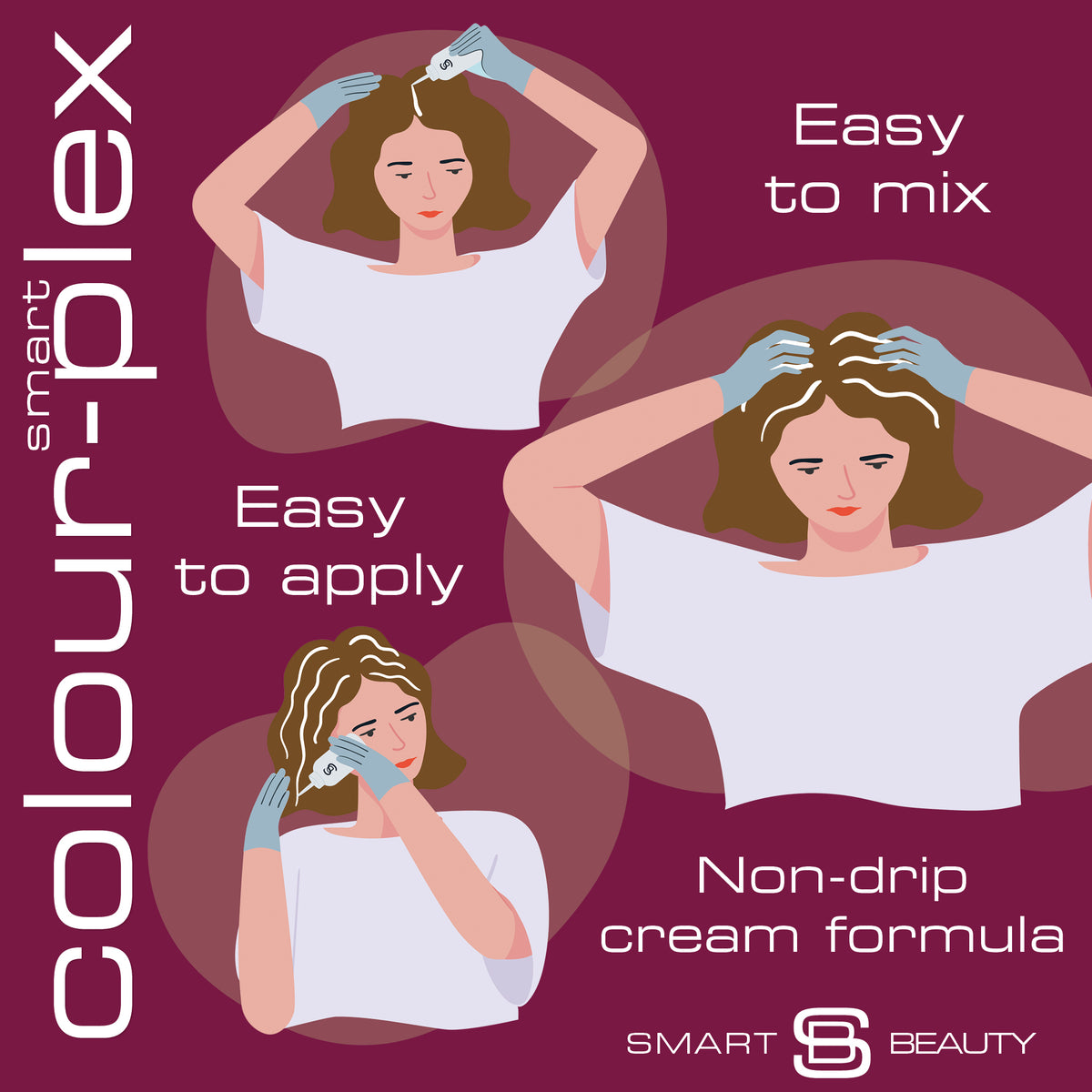 Rich Plum Hair Dye with Added Plex Hair Care Conditioner, Permanent Hair Colour