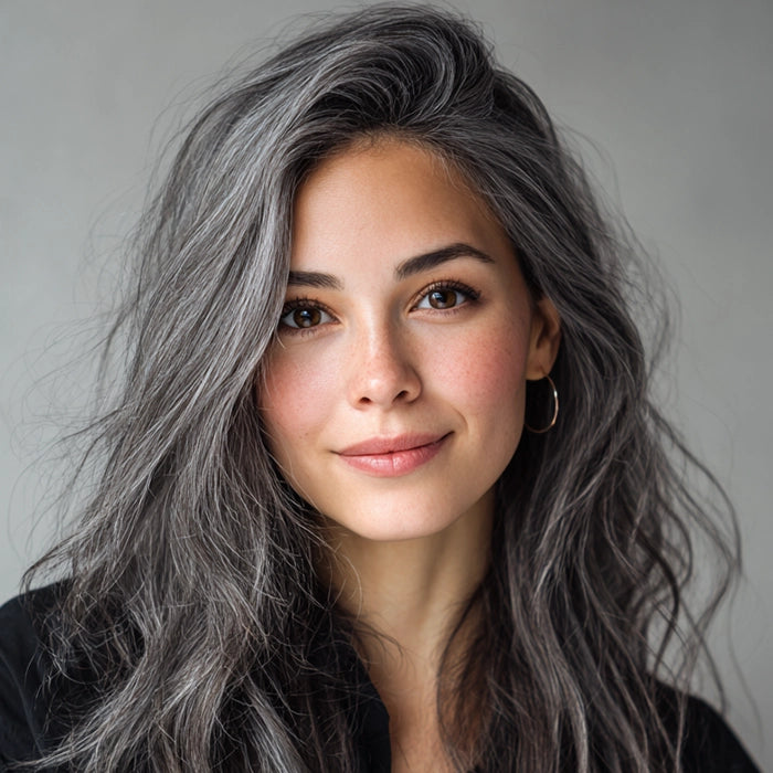 Graphitgraue Haarfarbe mit zusätzlichem Plex Haarpflege-Conditioner, Permanente Haarfarbe